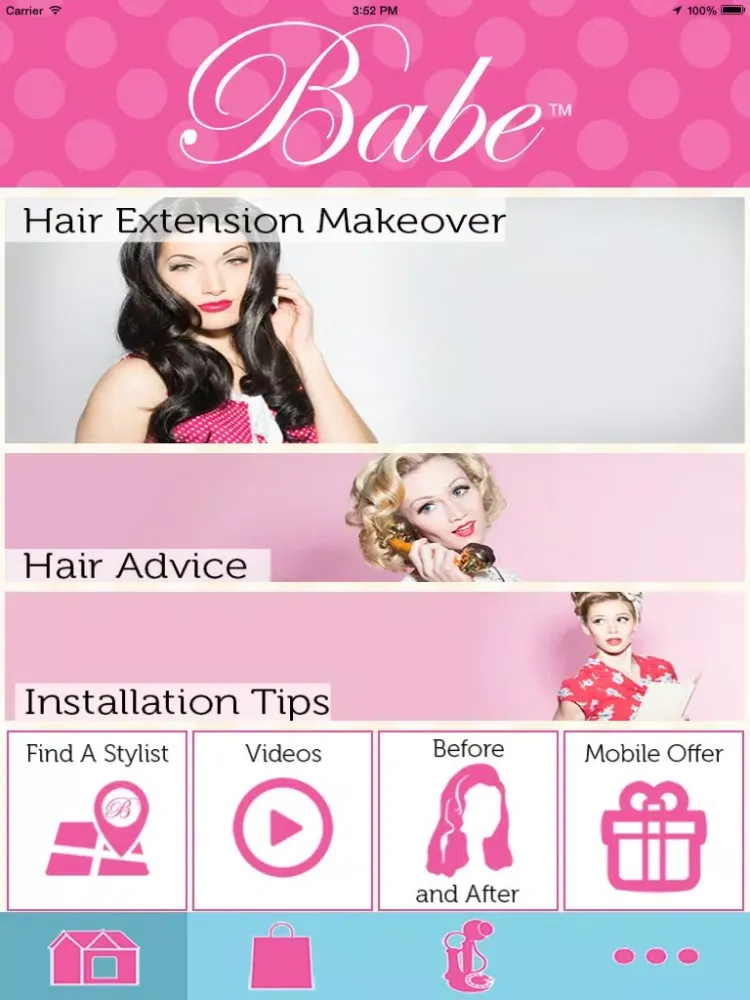 Ảnh chụp màn hình của Babe Hair Extensions: The App. iPad 
