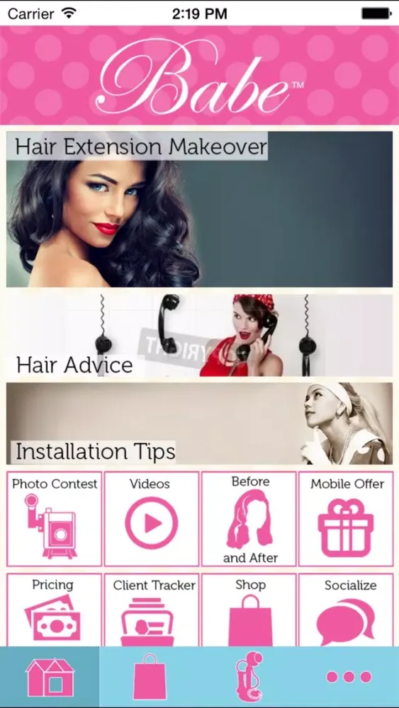 Ảnh chụp màn hình của Babe Hair Extensions: The App.