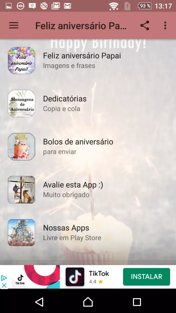Скриншоты MELHOR PAI ANIVERSÁRIO