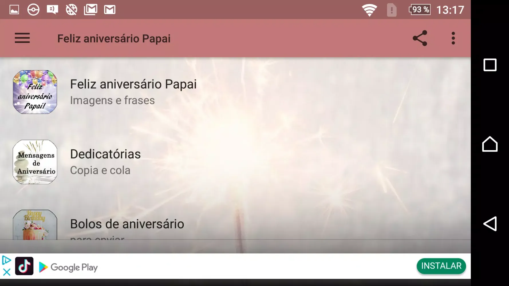 Скриншоты MELHOR PAI ANIVERSÁRIO