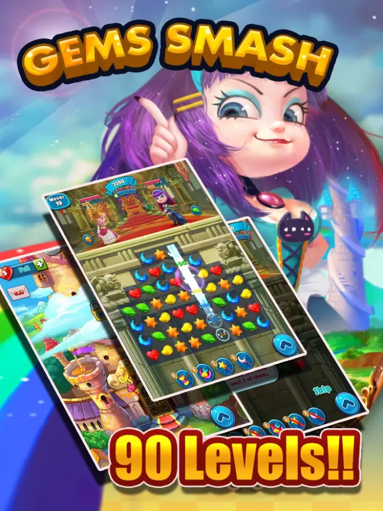 Capturas de pantalla de Gems Smash - Match 3 Adventure iPad 