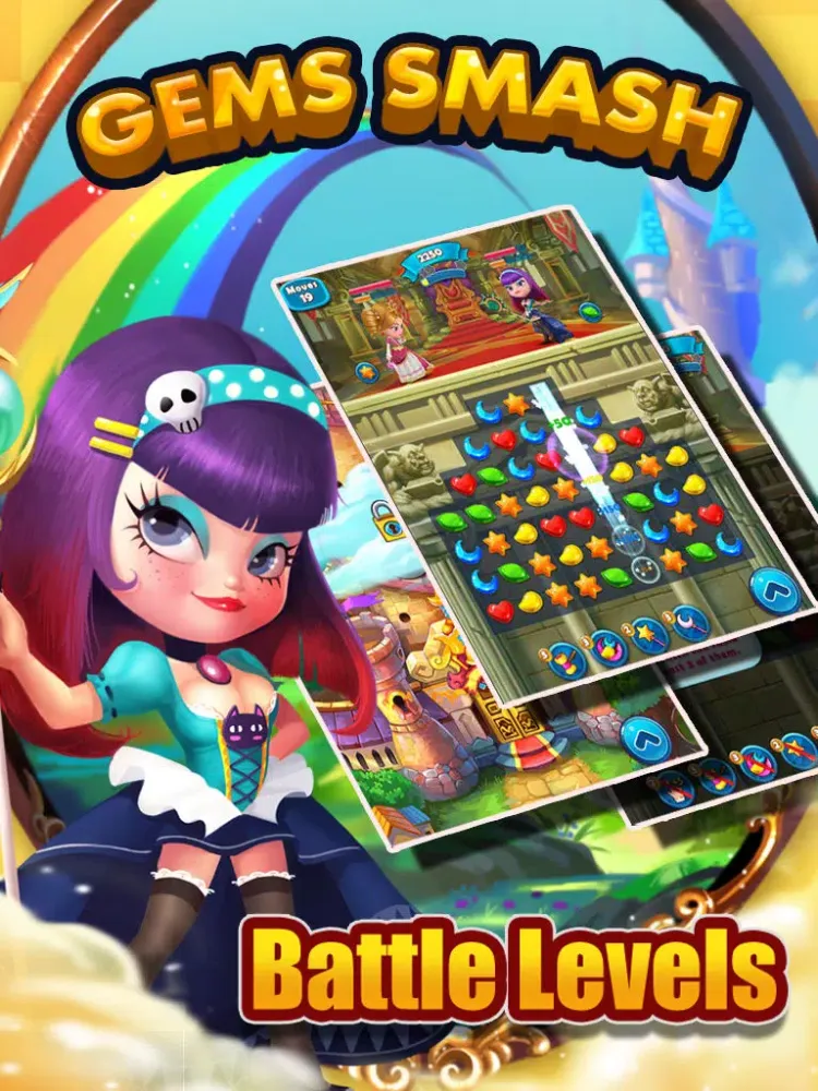 Capturas de pantalla de Gems Smash - Match 3 Adventure iPad 