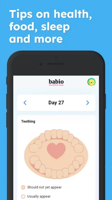 Zrzuty ekranu Babio · Daily baby checkup