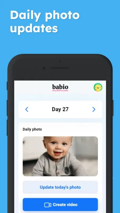 Zrzuty ekranu Babio · Daily baby checkup