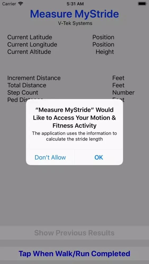 Measure MyStride Screenshots