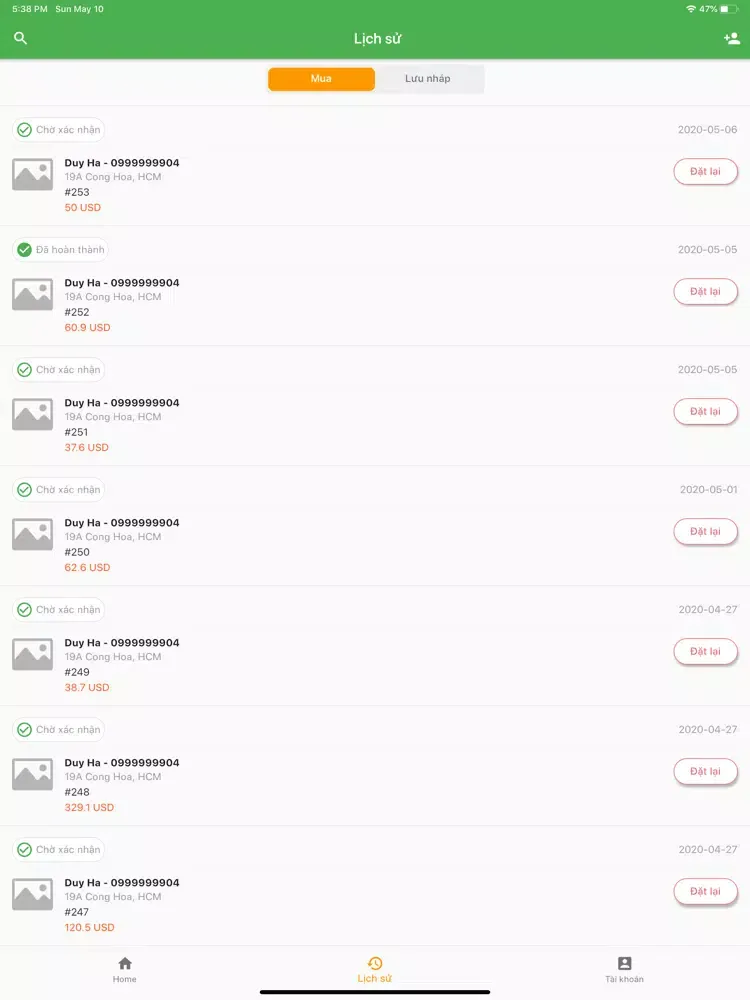 Zrzuty ekranu Babu - Nền tảng đặt hàng iPad 
