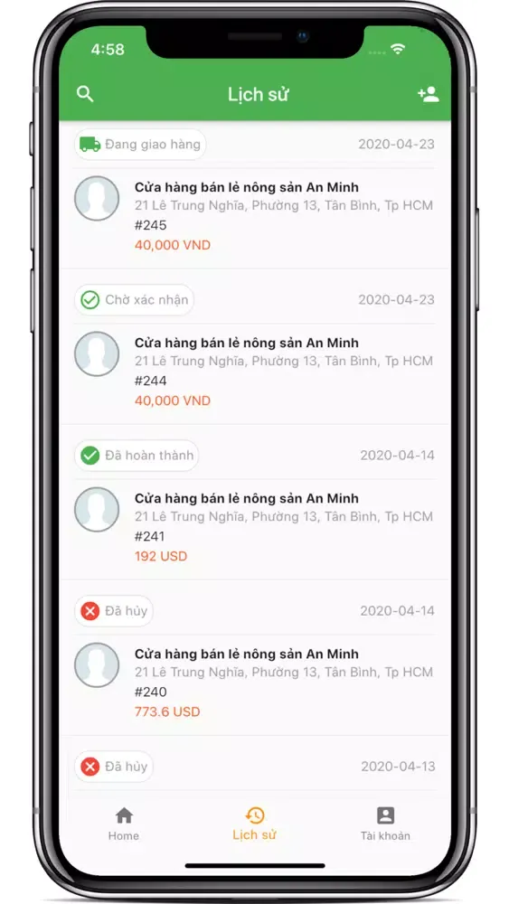 Zrzuty ekranu Babu - Nền tảng đặt hàng