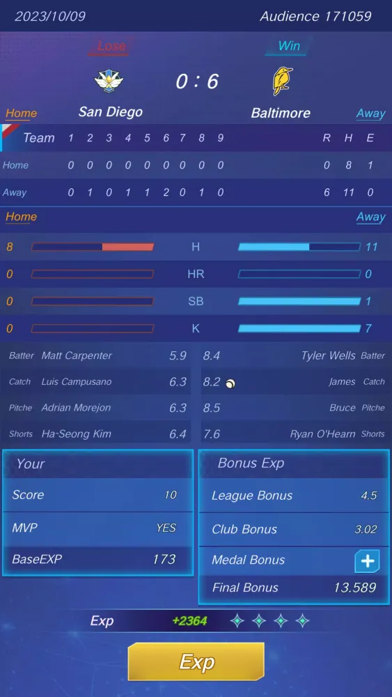Capturas de tela do Baseball Rising Star