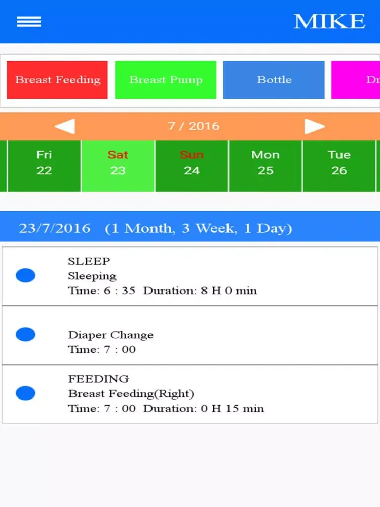 Child care, Breastfeeding growth iPad  Screenshots