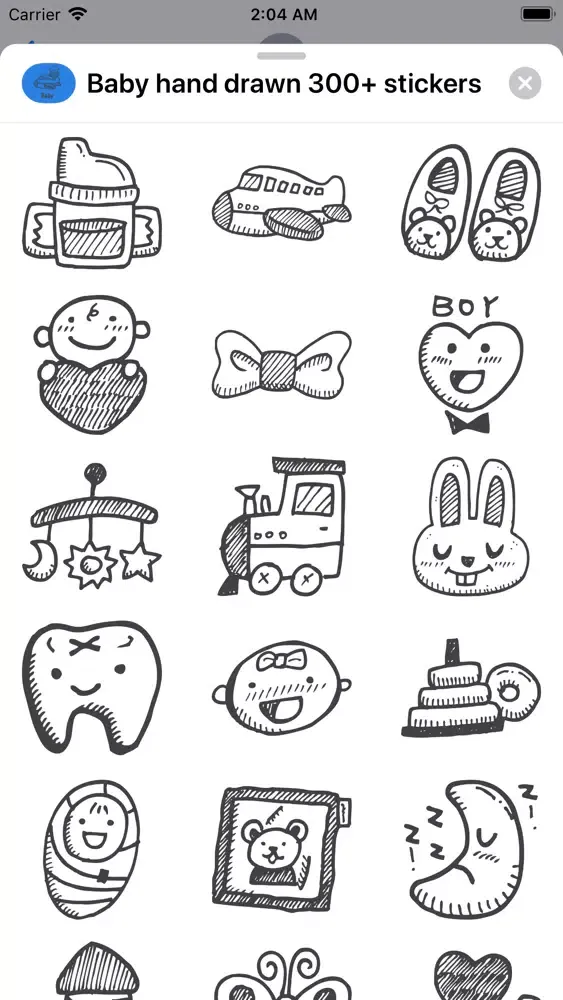 Zrzuty ekranu Baby hand drawn 300+ stickers