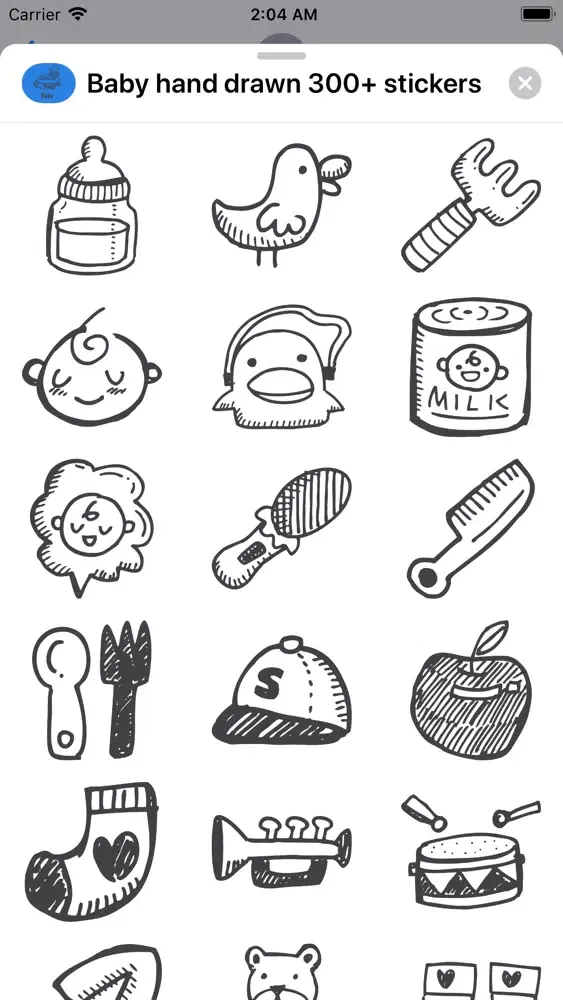 Zrzuty ekranu Baby hand drawn 300+ stickers
