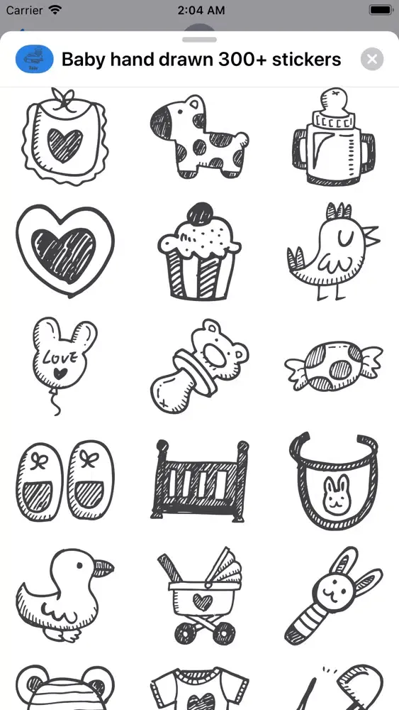 Zrzuty ekranu Baby hand drawn 300+ stickers