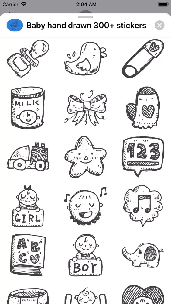 Zrzuty ekranu Baby hand drawn 300+ stickers