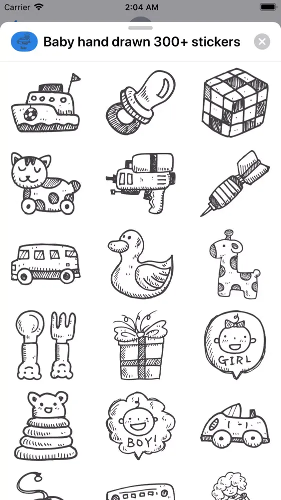 Zrzuty ekranu Baby hand drawn 300+ stickers