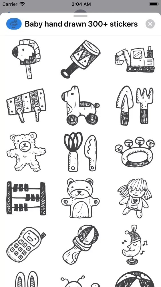 Zrzuty ekranu Baby hand drawn 300+ stickers