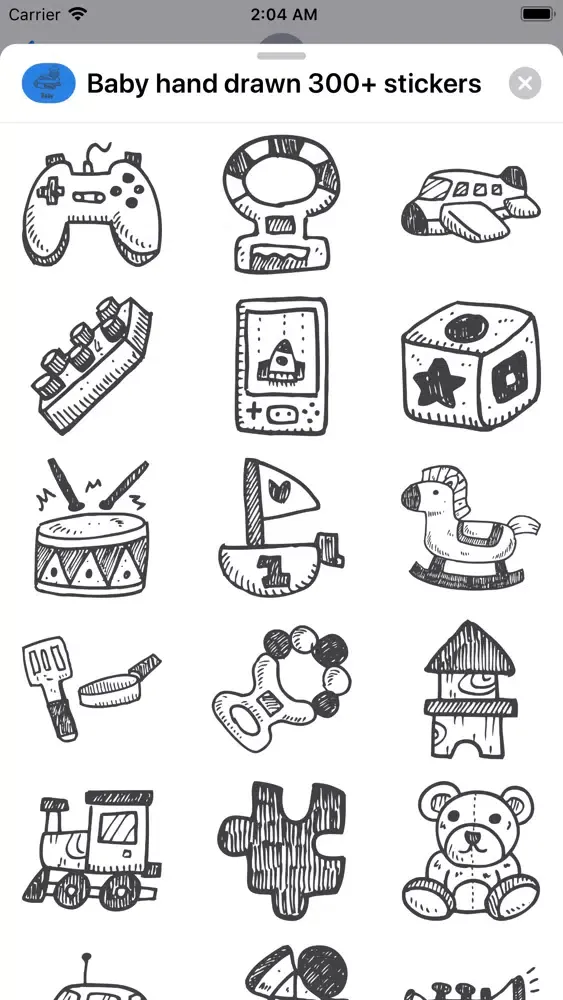 Zrzuty ekranu Baby hand drawn 300+ stickers