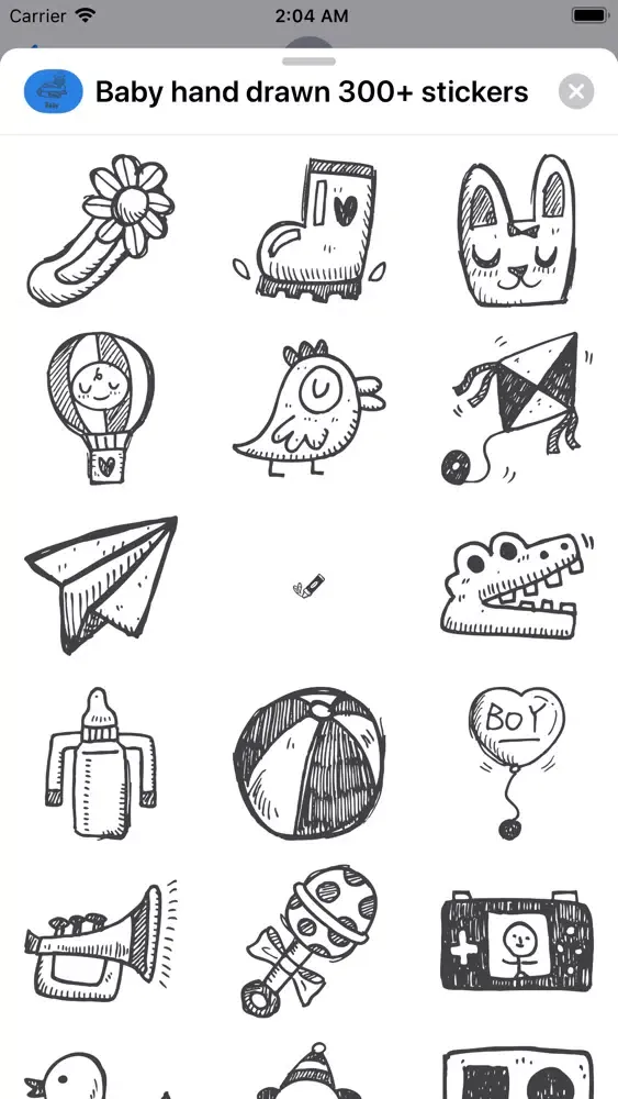 Zrzuty ekranu Baby hand drawn 300+ stickers