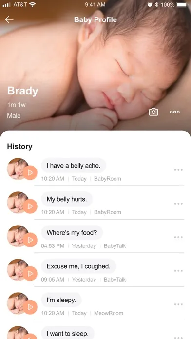 Capturas de tela do BabyTalk Translator