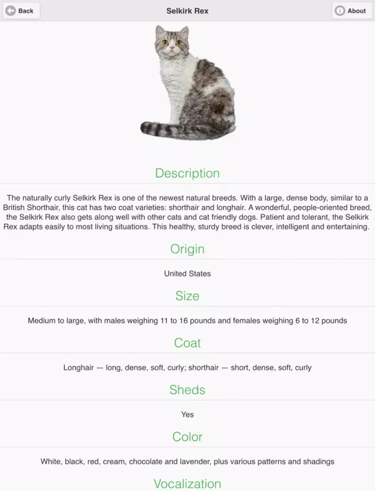Captures d'écran de Cat Breeds Free iPad 