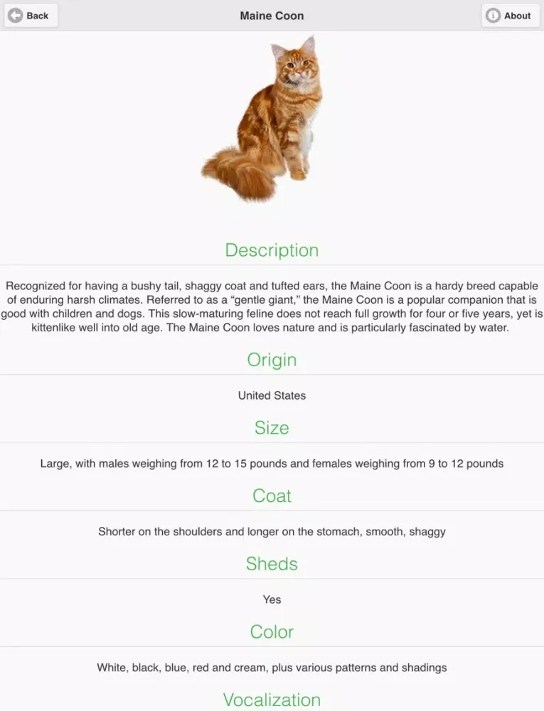 Captures d'écran de Cat Breeds Free iPad 