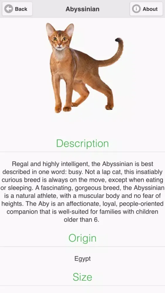 Captures d'écran de Cat Breeds Free