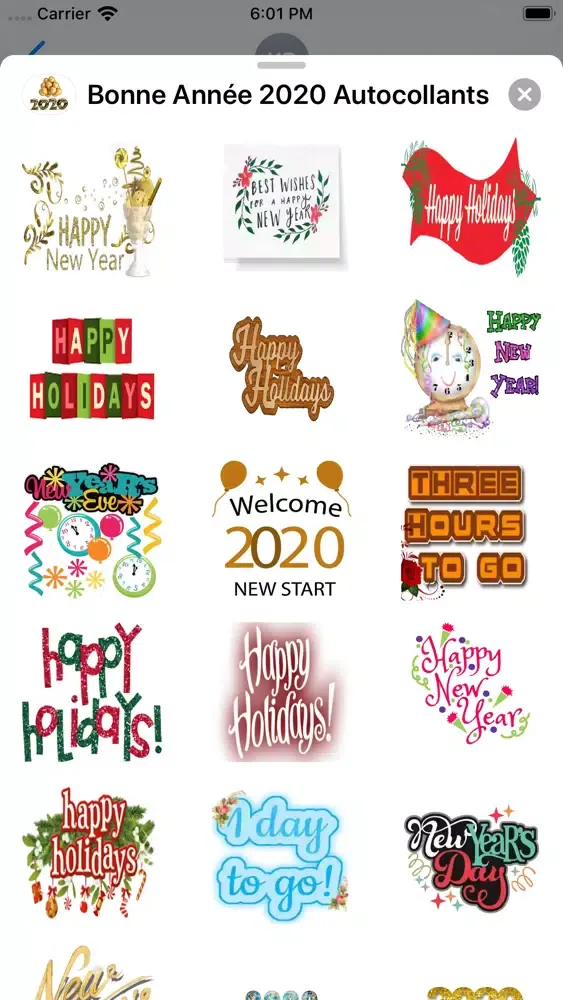 Happy New Year 2020 Sticker स्क्रीनशॉट