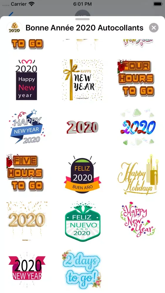 Happy New Year 2020 Sticker स्क्रीनशॉट
