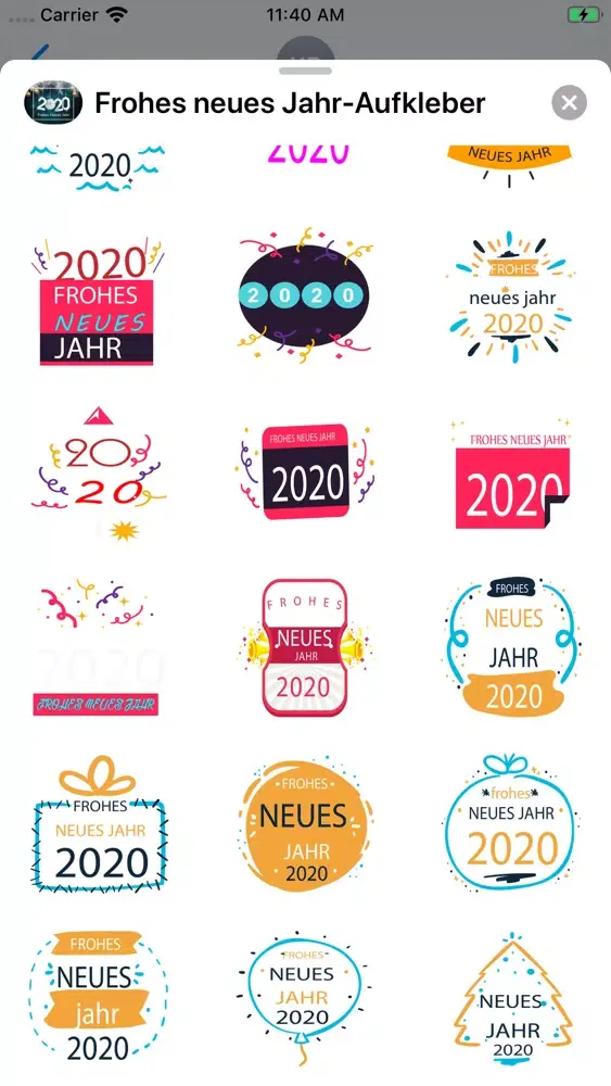 Frohes neues Jahr-Aufkleber Screenshots