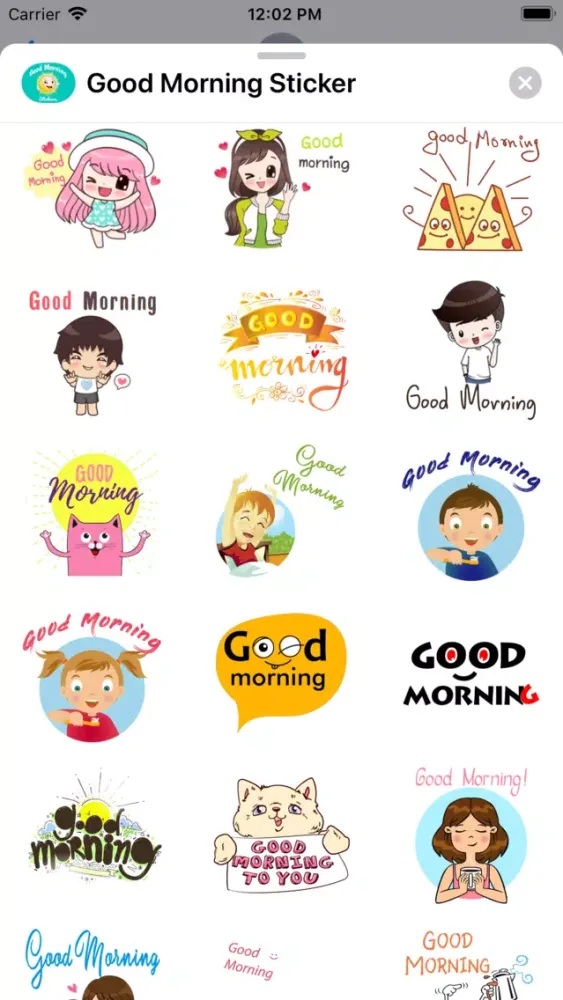 Capturas de tela do Good Morning Sticker