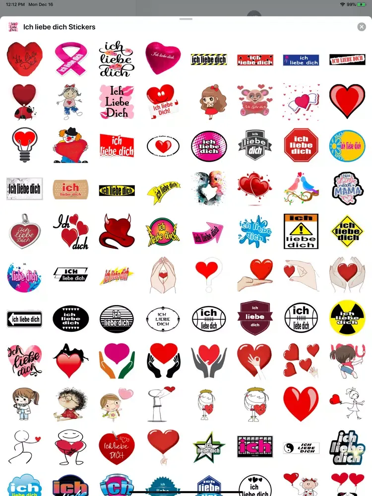 Скриншоты Ich liebe dich Stickers iPad 