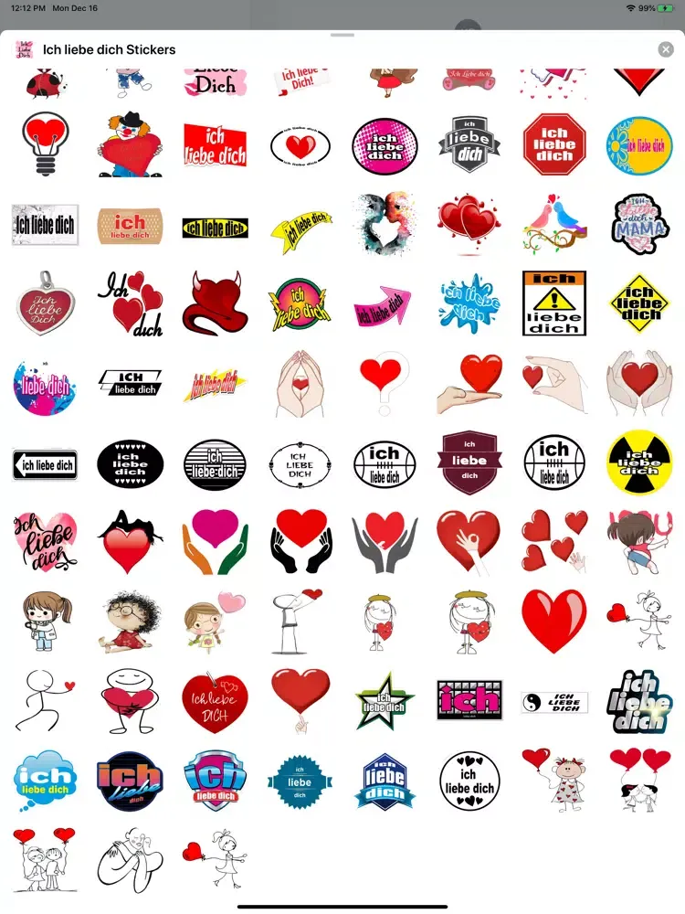Скриншоты Ich liebe dich Stickers iPad 