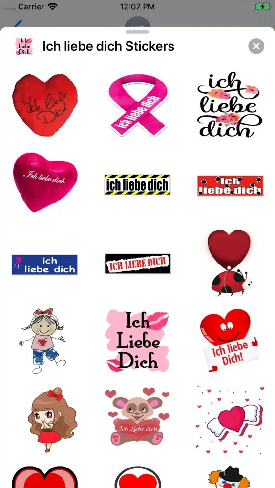 Скриншоты Ich liebe dich Stickers