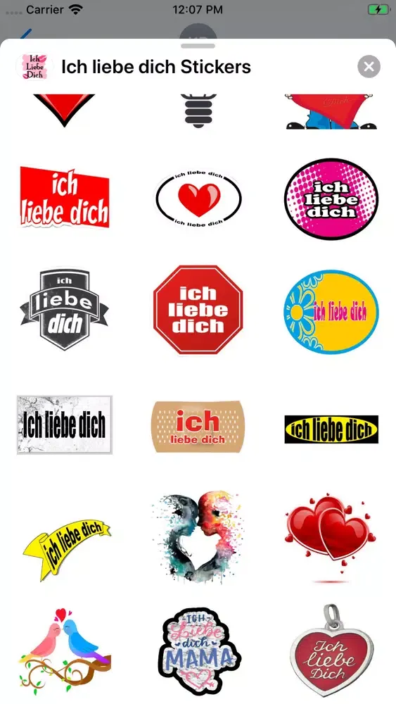 Скриншоты Ich liebe dich Stickers