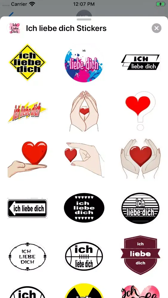 Скриншоты Ich liebe dich Stickers