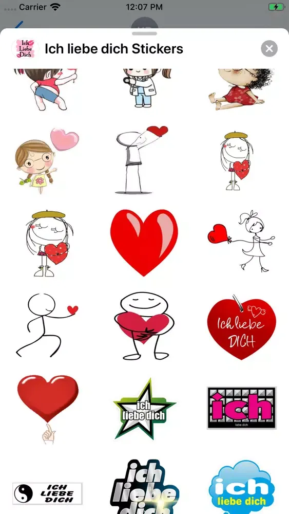 Скриншоты Ich liebe dich Stickers