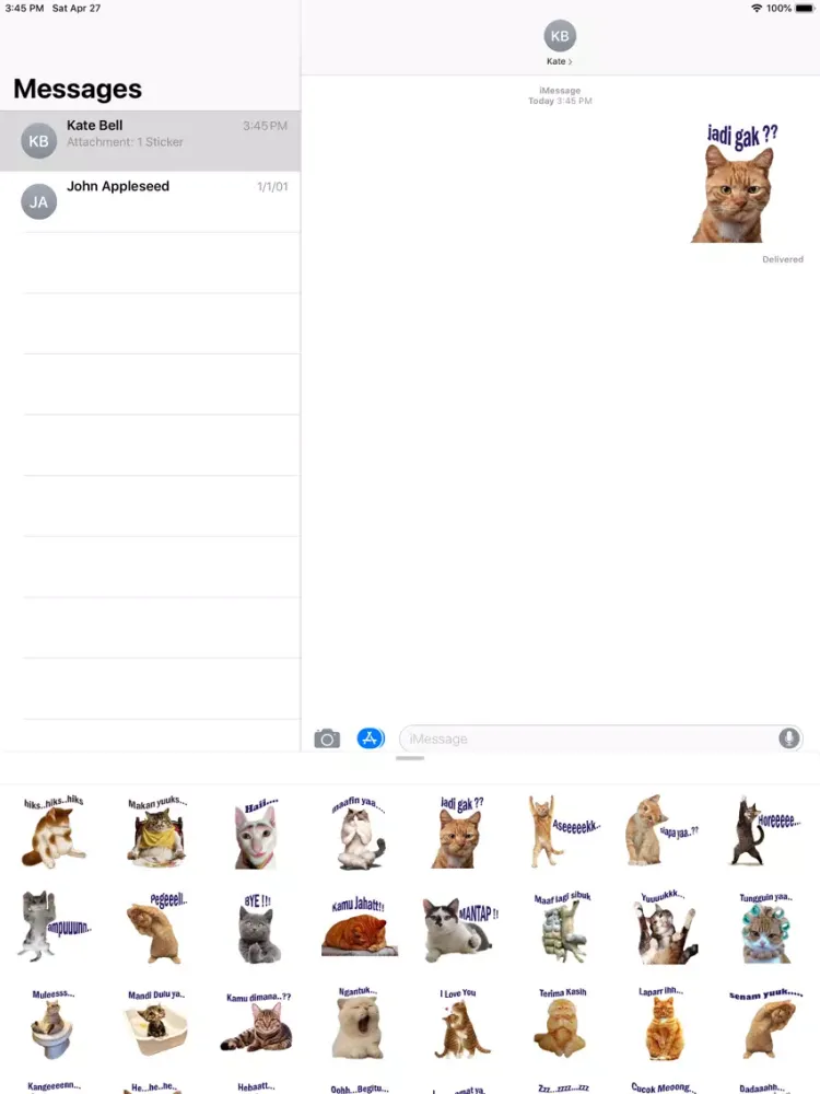 Tangkapan skrin Stiker Kucing Lucu Moji iPad 