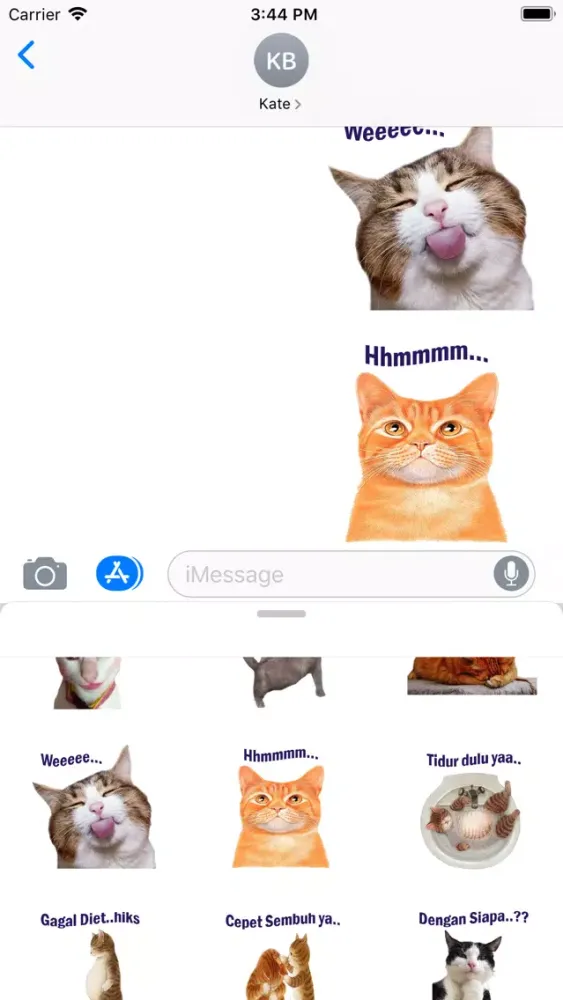 Tangkapan skrin Stiker Kucing Lucu Moji
