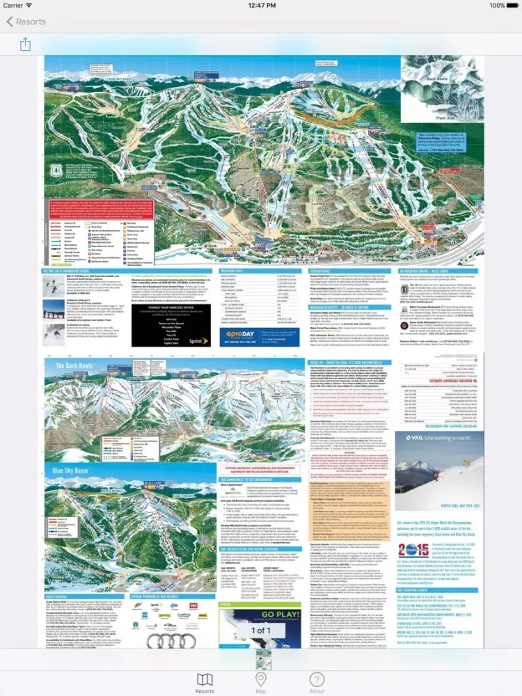 Ski Resort Trail Maps iPad  Screenshots