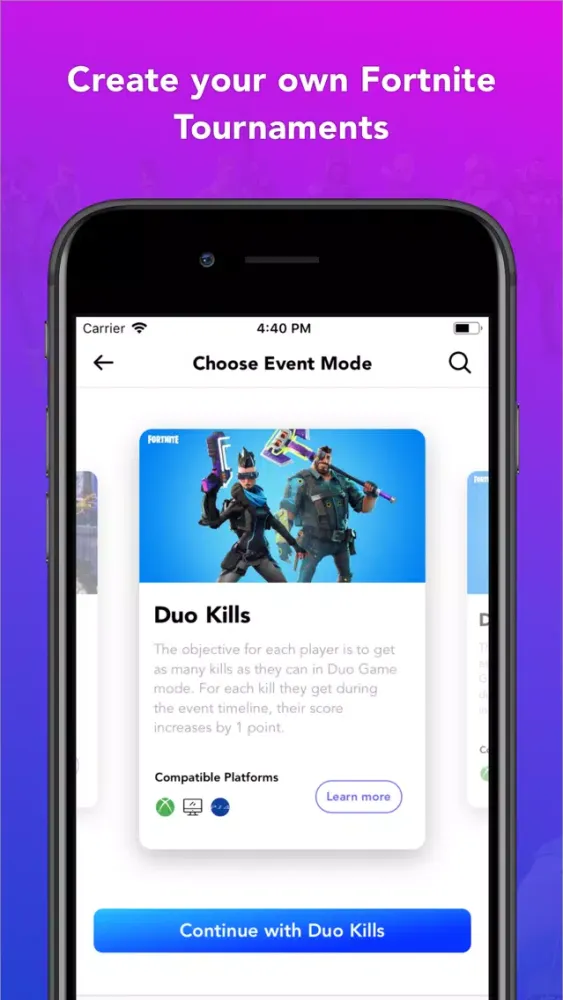 Feature: Gaming tournaments Screenshots