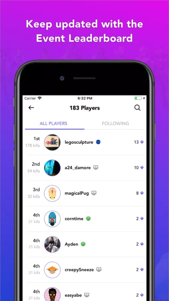 Feature: Gaming tournaments Screenshots