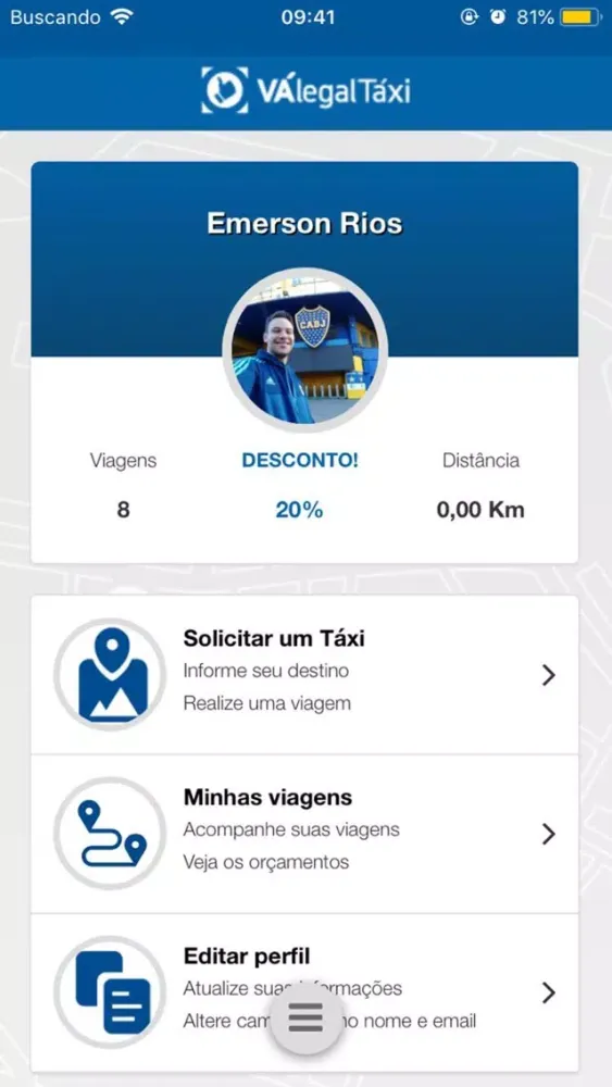 Capturas de tela do Vá Legal Táxi