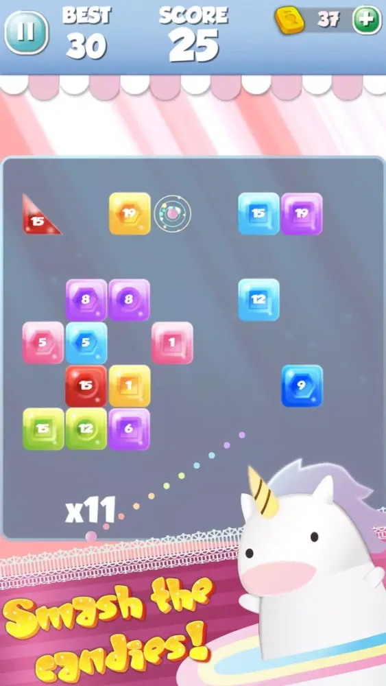 UNICORN SMASH - Candy brick breaker Ekran Görüntüleri
