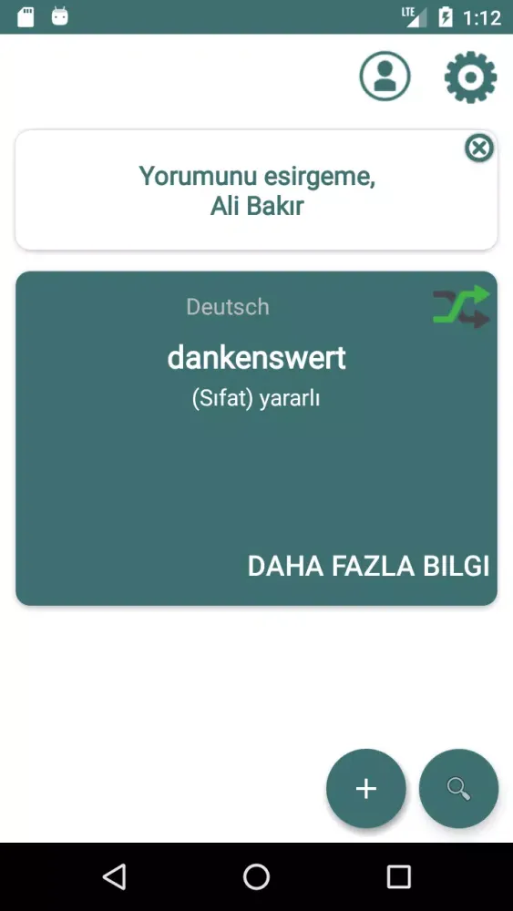 Capturas de tela do Turkish German Dictionary