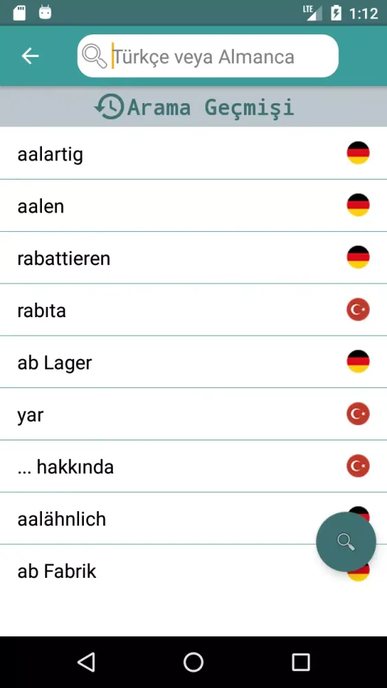 Capturas de tela do Turkish German Dictionary