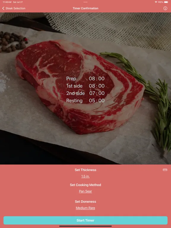 Ảnh chụp màn hình của Steak Timer - Cook Like a Pro iPad 