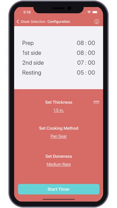 Ảnh chụp màn hình của Steak Timer - Cook Like a Pro