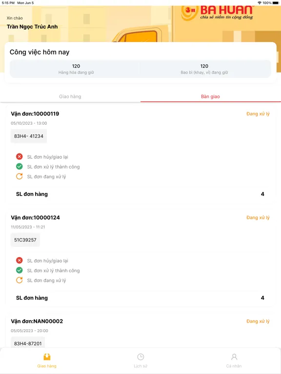 Ba Huân Delivery iPad  Ekran Görüntüleri