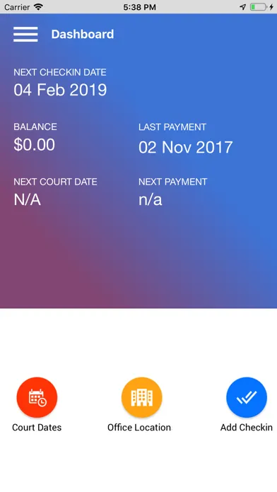 Zrzuty ekranu Bailbooks Defendant Check-In