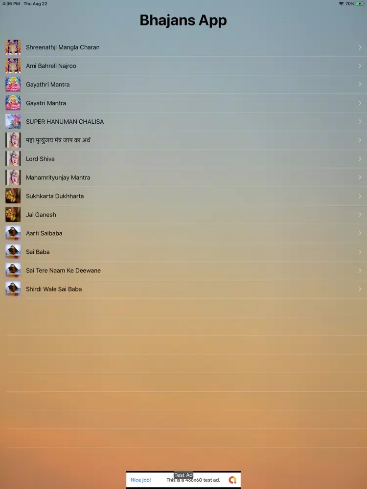 Zrzuty ekranu Bhajans App iPad 