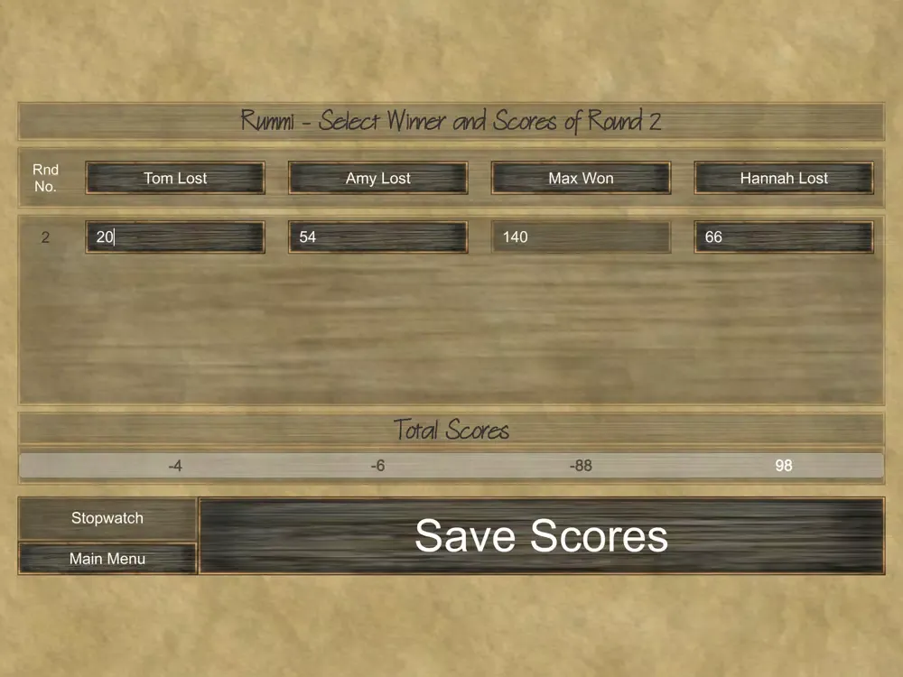 Rummi Scorer iPad  スクリーンショット